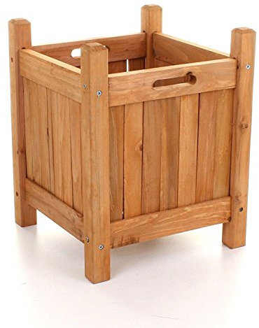 MYGARDEN Square Wooden Garden Planter Outdoor Yard Decking Display Plants Flowers Pot