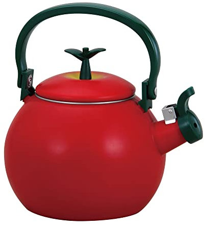 UP ware Pfeifender Teekessel aus Emaille auf Stahl, Teekessel auf dem Herd (1,6 Quart, Apfel)