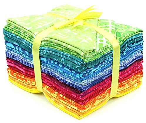LoudElephant Cotton Batik - Paquetes de tela precortada – Fat Quarter – Rainbow Original