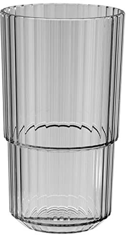 APS 10569 Trinkbecher -LINEA- Hochwertiges Tritan Kunststoff Trinkglas mit 0,5 Liter, BPA frei, stapelbar, bruchfestes Mehrweg-Glas, wiederverwendbar und spülmaschinenfest, 500 ml, french grey