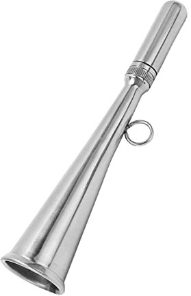 Focket Vintage Handheld-Nebelhorn für Boote, 6,93 Zoll, Abnehmbares Edelstahl-Lufthorn, Sicherheitshorn, Manuelles Marinehorn, Laute Signalpfeife für Notfall-Backup-Yachten