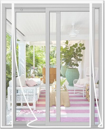 Risareyi Mosquitera Puerta Magnetica en Fibra de Vidrio 240x220cm, Blanco