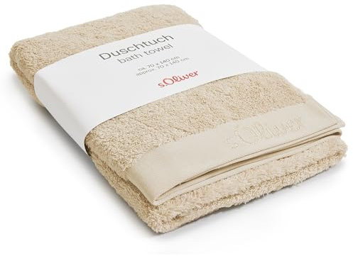s.Oliver Duschtuch 70x140 cm - 100% Baumwolle, 600 g/m², weich & saugstark, Badetuch beige