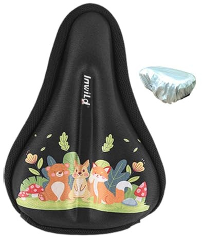 JISADER Coussin de Selle pour Vélo Enfant, Housse de Siège Imperméable et Antidérapante en Rose, S Animaux