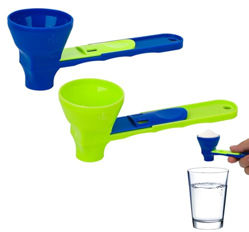 2pz Cucchiai Scorrevoli Proteine Polvere, Cucchiaio Imbuto Proteine Polvere Cucchiaio Proteine Polvere Cucchiaio Dosatore Proteine Polvere Imbuto Controllo Delle Variabili(Blu, Verde)