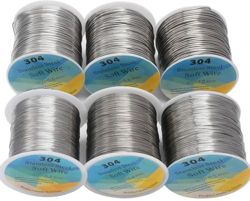 Filo per artigianato in acciaio inox, filo per scultura in acciaio inox, misura 18 AWG (1 mm di spessore), filo adatto per sculture, filo metallico flessibile per realizzare lo scheletro di bambole