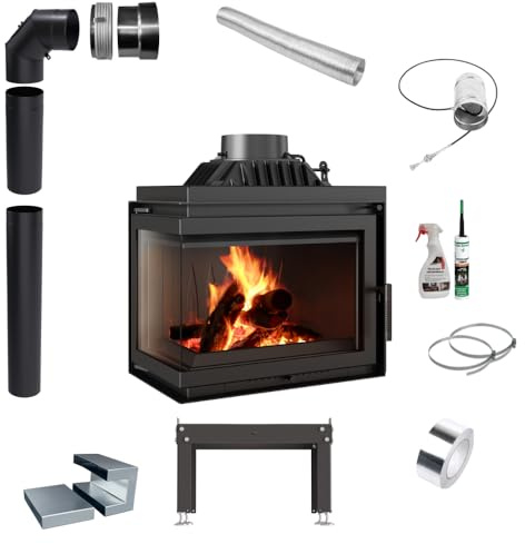 KRATKI Gusseisen Kamin 8kW Simple Kamineinsatz BImSchV Stufe 2, Eco-Design