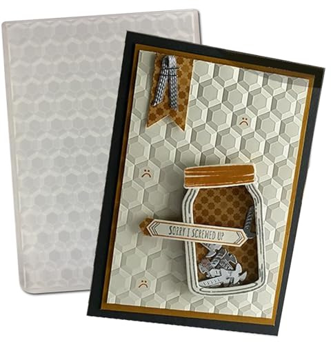 arriettycraft Honeycomb Textured 3D Embossing Folder for Card Making, Bee Honey Hexagon Plastic Embossing Folder Craft Card Template for DIY Scrapbooking 4x6
