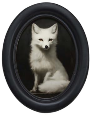 petsola Schwarzer Ovalrahmen Dekorativ Ovaler Holzrahmen Vintage Ovaler Bilderrahmen für Wohnbereich, Fuchs
