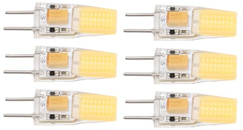 Ejoyous GY6.35 Lampadina 5W COB Lampadina AC DC 12V 500lm 360 Gradi Lampada da Soffitto in Silicone per Lampada da Parete da Tavolo da Armadio Protezione per gli Occhi 6 Pezzi (Luce naturale)