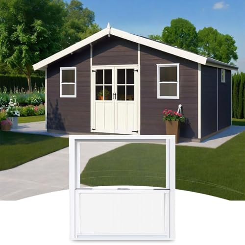 63,5 x 71 cm utbytesfönster i aluminium, vertikal gliddesign med skärm, perfekt för källare, duschar och kycklinghus – hållbar och snygg vit finish