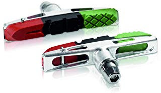XLC Unisex – Erwachsene Bremsschuhe Cartridge V-Brake BS-V13 4er Set 72 mm, Rot, Schwarz, Grün