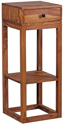FineBuy Möbel zum Wohlfühlen Massiver Beistelltisch PATAN Holz Massiv 90 x 35 x 35 cm, Telefontisch mit Schublade für Flur Anrichte, Moderne Konsole mit Ablage