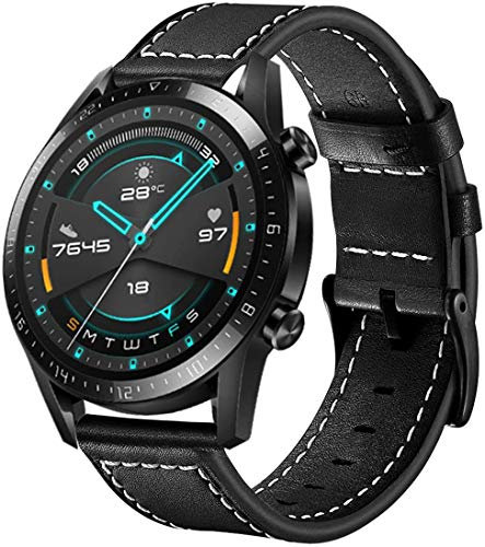 Aimtel Armband Kompatibel mit Huawei Watch GT3/GT2/2e Armband 46mm/GT2 Pro/GT/Classic/Sport Active 22 mm Lederarmband Ersatzarmband für Huawei Watch 3/3 Pro/4/4Pro 46mm