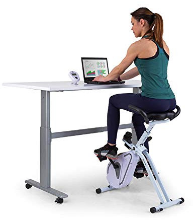 Capital Sports Azura Heimtainer, Deskbike mit Magnet-Widerstand, Heimtrainer-Fahrrad Klappbar, Fitness Fahrrad Heimtrainer, Schreibtischfahrrad für Ausdauertraining, Fitnessgeräte für Zuhause Weiß