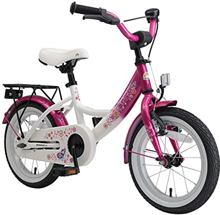 BIKESTAR Kinderfahrrad für Jungen ab 4 Jahre | 14 Zoll Kinderrad Classic | Fahrrad für Kinder Pink Weiß | Risikofrei Testen