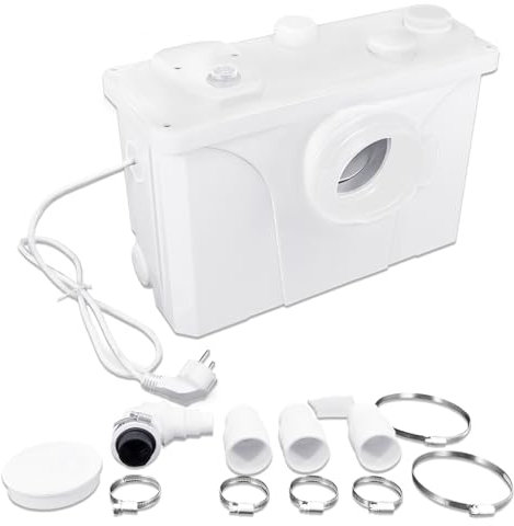 VA-Cerulean 700W Hebeanlage Fäkalienpumpe,Kleinhebeanlage,Haushaltspumpe Fäkalienhebeanlage,Kompakte Leise Schmutzwasserpumpen,für WC,Dusche,Waschbecken,Küche