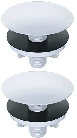 2Pack Kitchen Sink Hole Cover Faucet Hole Cover Kitchen Bathroom Basin Sink Tap Hole Plate Stopper Cover Blanking Metal Stainless Steel Plug 50mm, White
