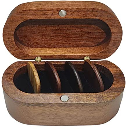 Exogio Plektren Gitarre, Guitar Picks with Case, Gitarrenplektren aus edlem Echtholz, Gitarren Plektrum für Bass E Gitarre Ukulele Akustikgitarre, Stickpick Geschenke für Gitarrenspieler