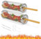 iHomara 2PCS Rolling Grill Baskets, Portable Grilling Cage with Fork, Cooking bbq accessories for Outdoor Grilling, For Meat Fish Vegetables, Stainless Steel, Basket for Bbq Enthusiast