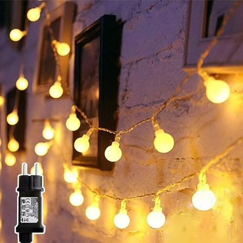 Amorxiao 20M 150LED Sfera Luci per Natale, IP44 Impermeabile, Con telecomando, Lucine Decorative, per Natale, Giardino, Matrimonio, Festa, Patio, Decorazione di Esterni Interni