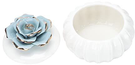 Healvian Coffret en Céramique Boîte de Rangement Décorative Boîte en Céramique Scellée Organisateur de Bijoux Décoration Maison Capacité pour Plus de 100 Bijoux