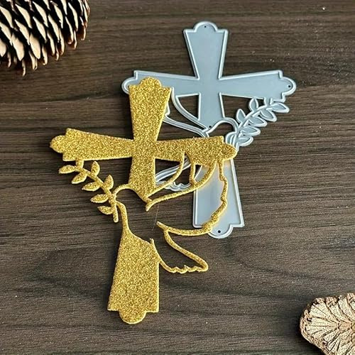 Christmas Cross Doves Flower Metal Die Cuts,Flower Branch Leaf Cutting Dies Cut Stencils for DIY Scrapbooking Album Decorative Embossing Paper Dies Card Making