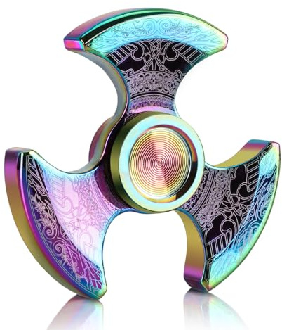 Coolden Fidget Spinner Metal Fidget Toys Focus Hand Spinner Leise 3-5Min Hochwertig Anti Stress Sensorisches Spielzeug Cool EDC Hand Kreisel für Büro Schule Geschenk für Kinder Erwachsene Bunt