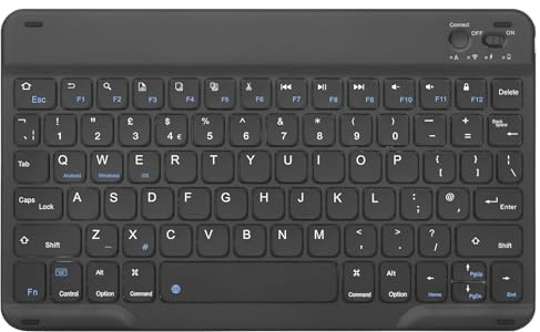 Rii Ultra-Slim Wireless Keyboard,Rechargeable Bluetooth Keyboard for ipad,iphone,Samsung,Windows,Android,Mac OS,Smart TV,Tablet,Laptop,Portable and Lightweight Design,UK Layout,Black