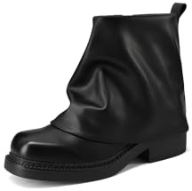 QUEEN HELENA Stivaletti con Zip Stivali Bassi Donna X33-70 (Nero Pu, Sistema Taglie Calzature EU, Adulto, Donna, Numero, Media, 35)