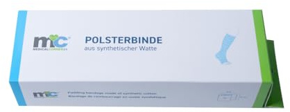 Medicalcorner24 - Cinta de relleno, guata sintética, 3 m x 10 cm, 5 rollos - Material de vendaje para primeros auxilios