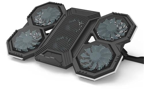 Laptop Cooler med Kylplatta för Datorer Laptopkylare Sex fläktar Justerbar Gaming Vindhastighet Höjd RGB Bakgrundsbelysning USB-port 17 tum Laptop Kylplatta(RGB version)