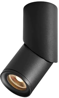 Jadssox LED Takspot Justerbar - Halv Inbyggnadsarmatur 12W, Riktningsbelysning för Accent, 360° Roterbar, för Vardagsrum, Galleri och Bildbelysning(Black-3000K)