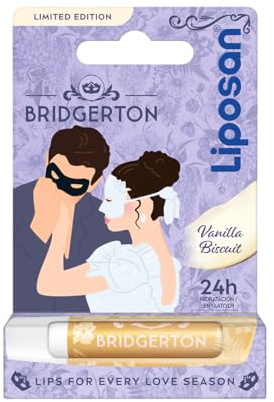 Liposan Bridgerton Edición Limitada Vanilla Biscuit - Bálsamo Labial Hidratante - Cacao de Labios con 24h de Hidratación - Aroma a Vainilla - Sutil Brillo de Labios - Todo Tipo de Piel - 4,8 g