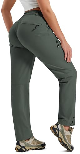 MoFiz Women's Walking Trousers Waterproof Hiking Trousers for Laidies Lightweight Quick Dry UPF 50 Cargo Pants with Zip Pockets for Outdoor Sports S-2XL