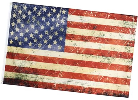 GLEAVI Bandiera Leggera 90x150 Cm Americana e in Poliestere Vintage Portatile per Decorazioni da Cortile e Feste Patriottiche