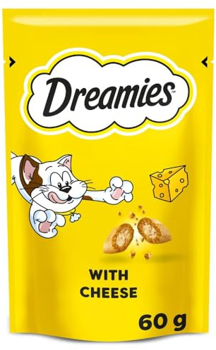 Dreamies Cat Treats, Tasty Snacks with Tempting Cheese, 8 Pouches of 60 g
