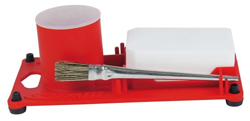 Express, 9640, Support pour Pierre et Décapant avec Pinceau, Conçu pour la couverture et la zinguerie, avec 4 pieds, Compact, pour disposer près de soi des outils indispensables