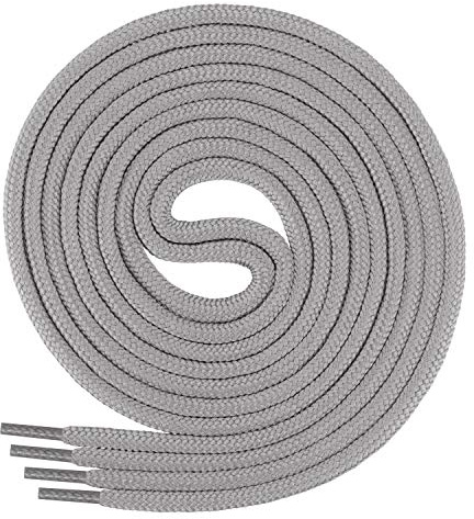 Di Ficchiano SCHNÜRSENKEL grau rund für Arbeitsschuhe Trekkingschuhe Stiefel -Schuhbänder sehr reißfest - ø ca. 4,5 mm, Polyester - Farbe: grau 120cm