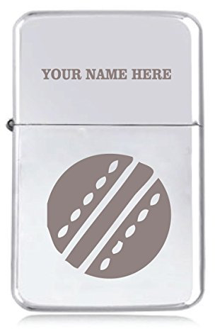 Notts Laser Cricket Ball Design - Personalised STAR Windproof Petrol Lighter