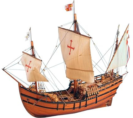 Artesanía Latina - Maquette de Bateau en Bois - Caravelle Espagnole de la Découverte de l'Amérique, La Pinta - Modèle 22412, Échelle 1:65 - Modèles Réduits à Assembler - Niveau Moyen