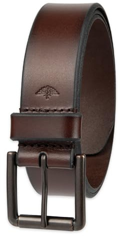 Dockers Men's Casual Leather Belt - 100% Soft Top Grain Genuine Leather Strap with Classic Prong Buckle ,Brown,40