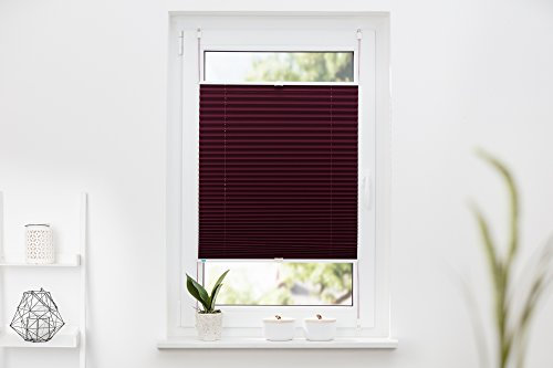 K-home 369403-3 Klemmfix-Plissee Palma Bordeaux 60 x 130 cm +++Verdunklung+++