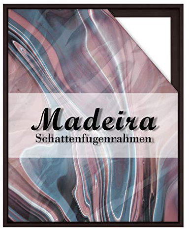 BIRAPA Madeira Schattenfugenrahmen für Leinwand 100x100 cm in Dunkelbraun, Holzrahmen, Rahmen für Leinwände, Leerrahmen für Leinwand, Schattenfugenrahmen für Keilrahmen