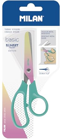 MILAN Blíster tijeras Basic edición Sunset, mango turquesa