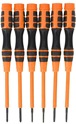 6 Piece Slotted and Philips Precision Screwdriver Set with Magnetic Tips and Revolving Tops | Ideal for Jewellery, Watch and Electronics Repair