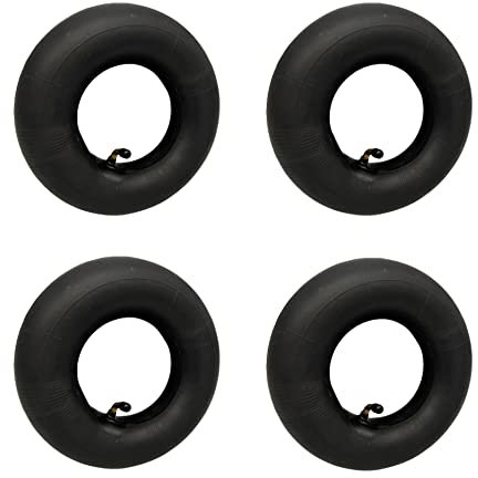 HMH-Shop Ersatzreifen Innen Schlauch Mantel 3.00-4 Autoventil 4.00-8 gewinkelt gerade Ersatzrad Felge Set Schubkarre Sackkarre Transportkarre Decke Reifen Bollerwagen (4x Innen Schlauch, 3.00-4)
