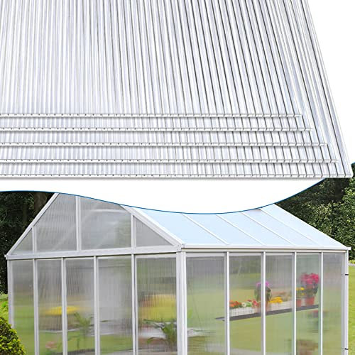 Jopassy Lot de 14 plaques alvéolaires à double paroi en polycarbonate - Plaques alvéolaires de 4 mm d'épaisseur - Pour jardin, serre et modélisme (60,5 x 121 cm) - Blanc
