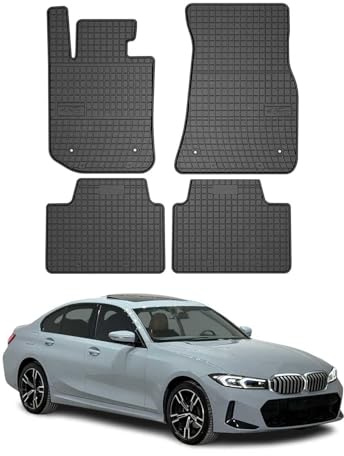 OMAC Gummi Fußmatten kompatibel mit BMW 3er Limo Touring G20 G21 2019-2026 Schwarz 4X
