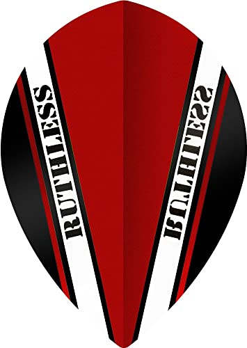 RUTHLESS RX V100 Pro Dart Flights | Extra Strong 100 Micron | Pear, Red, 3 Sets of 3 Flights (3XF3502)